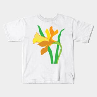 Yellow Daffodil Spring Flower Kids T-Shirt